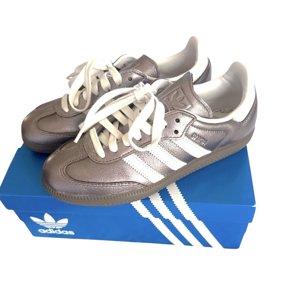 Adidas Silver Sneakers with White Accents - Picture 1 of 8
